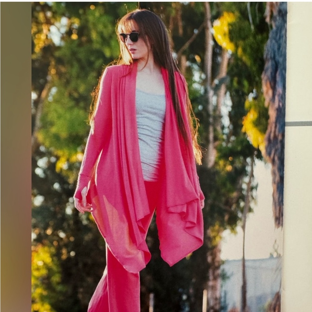 Stylish Coral Draped Cardigan Designed and Made in USA🇺🇸
